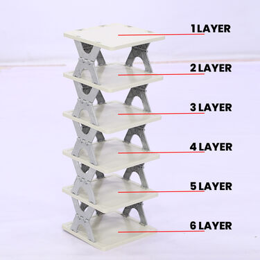 6-layer foldable shoe rack