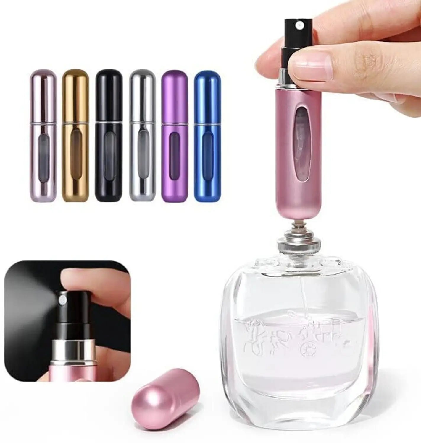 Refillable mini perfume atomizer bottle