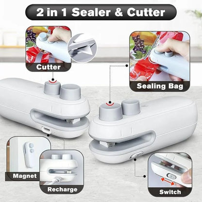 2-in-1 Rechargeable Mini Bag Sealer and Cutter