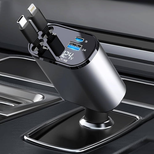 4-in-1 Retractable Car Charger