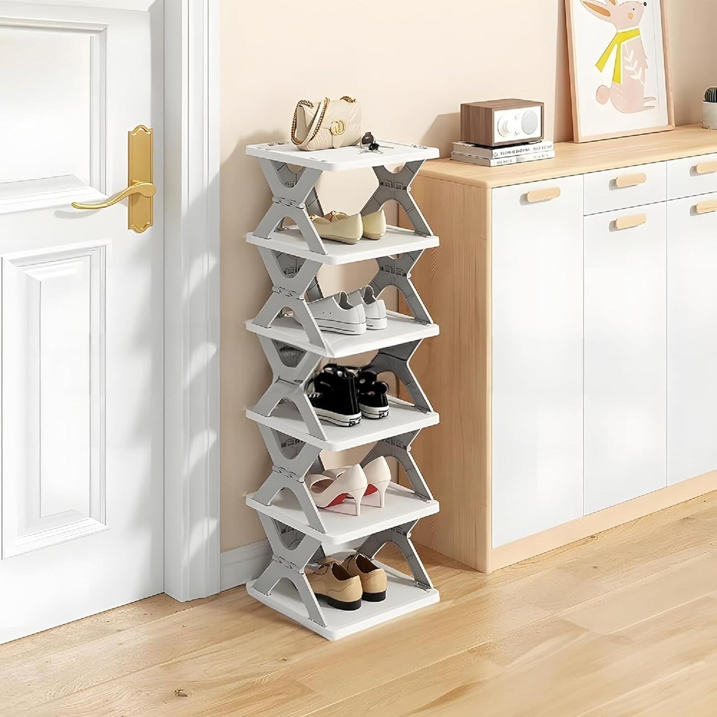 6-layer foldable shoe rack