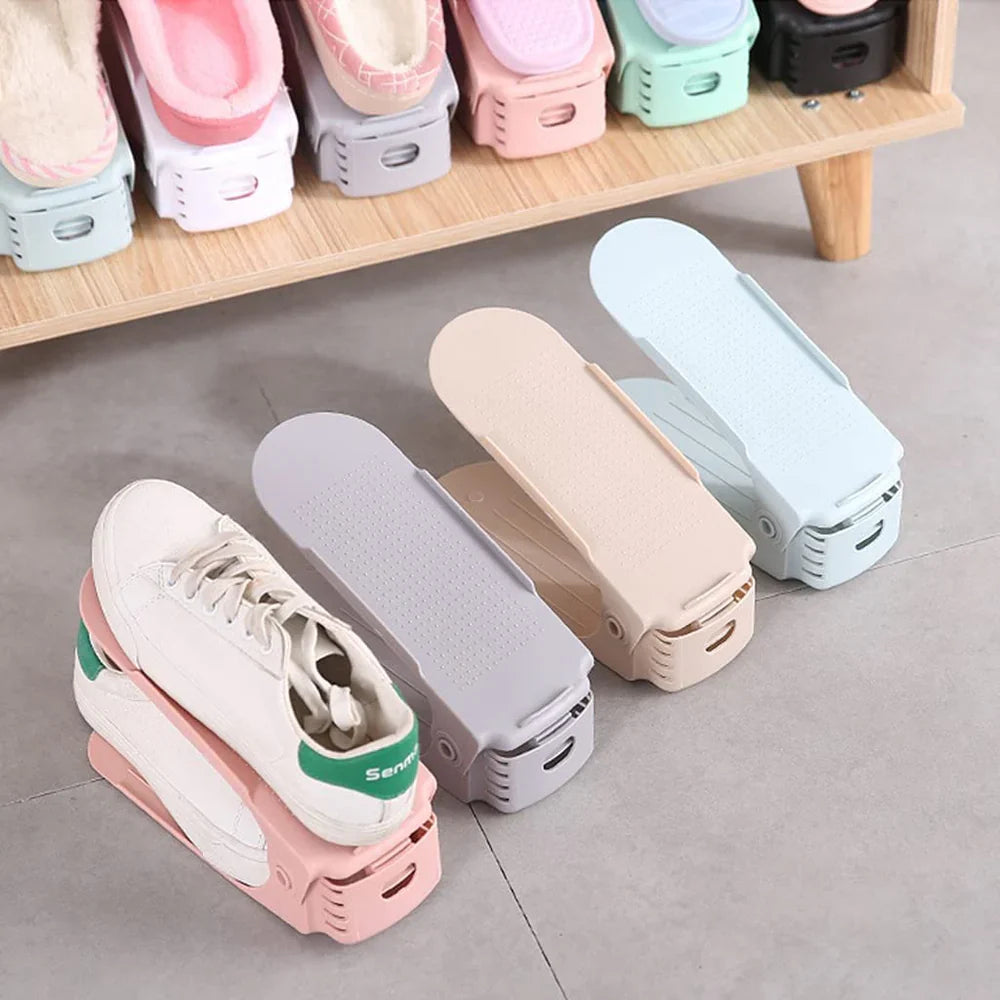 Adjustable shoe stacker